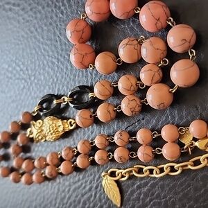 Gold-Accent Pink Howlite David Aubrey Beaded Necklace - Women Jewelry
